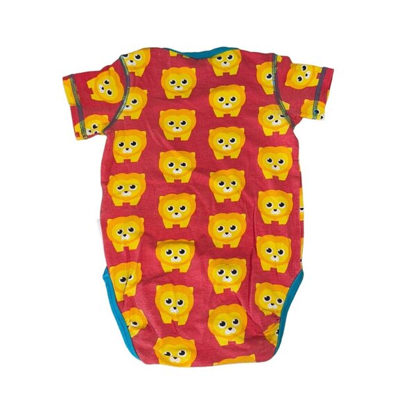 Maxomorra Lion Bodysuit Red Size 80 12 Months - Picture 2 of 3